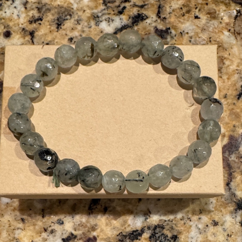 Prehnite Green Beaded Bracelet